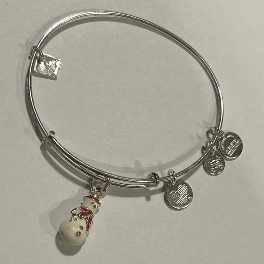 Alex and Ani Silver Snowman Charm Bracelet - NWOT